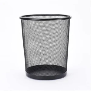 AVLASH ® Circular Mesh Waste Bin, Lightweight Waste Basket Garbage Can, Metal Trash Bin for Kitchens Home Offices Dorm Rooms Living Rooms Bedrooms (Black)
